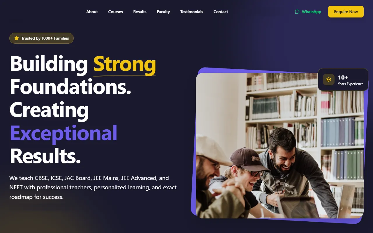 Programmes & results platform screen