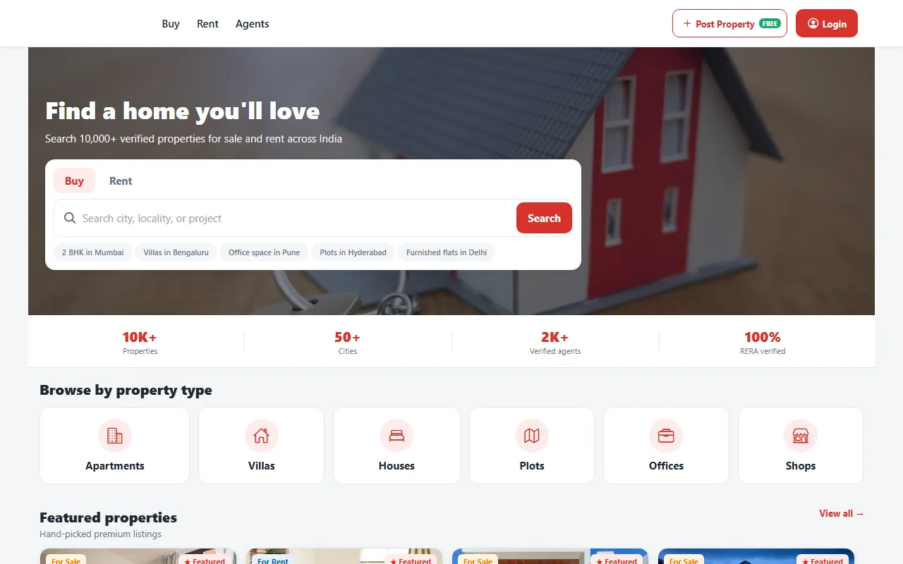 Listings marketplace screen